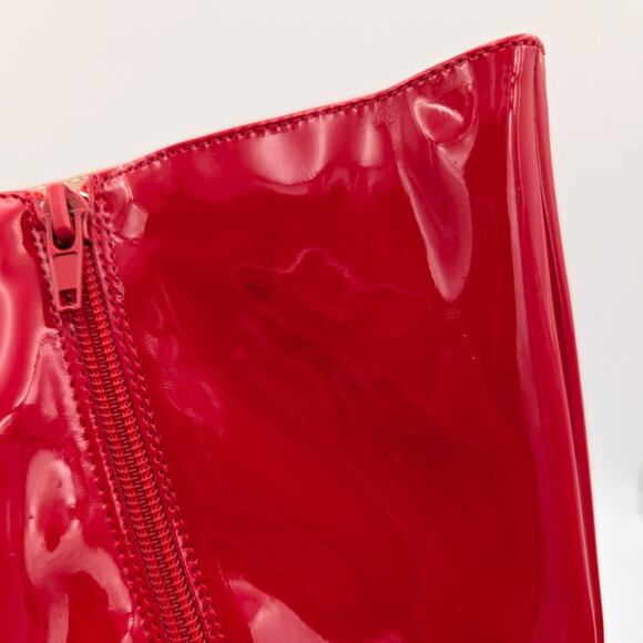 Wild Diva Lounge Leo Knee High Boot Stiletto Heel Women's Red Size US8 EU39 - Picture 12 of 12